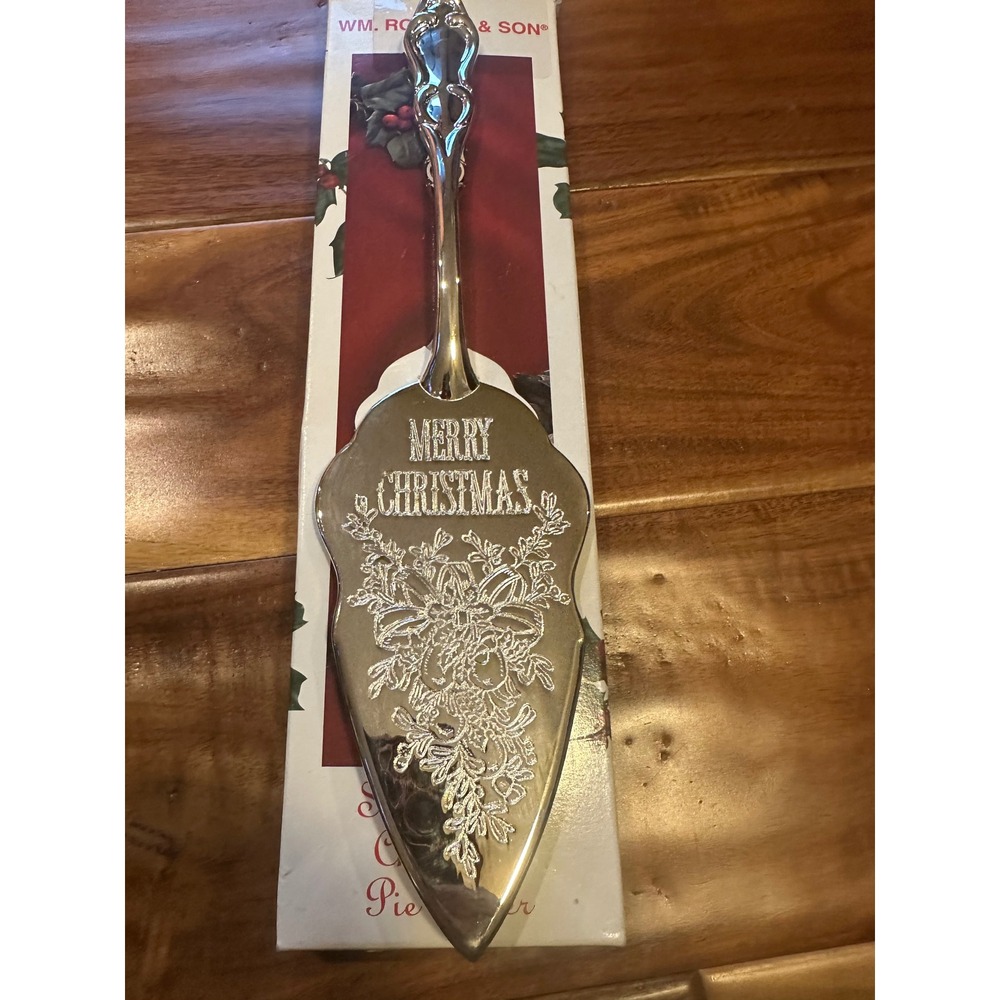 Wm. Rogers & Son Silverplated Merry Christmas Pie Server 11110318 Vintage 1997